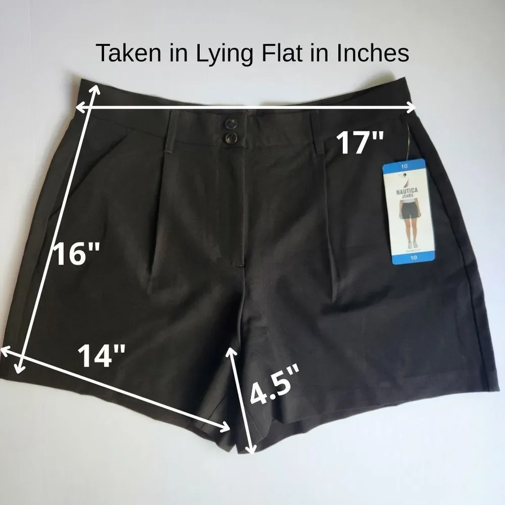 NAUTICA Women Black Shorts Dressy Casual With Pockets & Pleats Size 10 and 12 - Picture 14 of 15